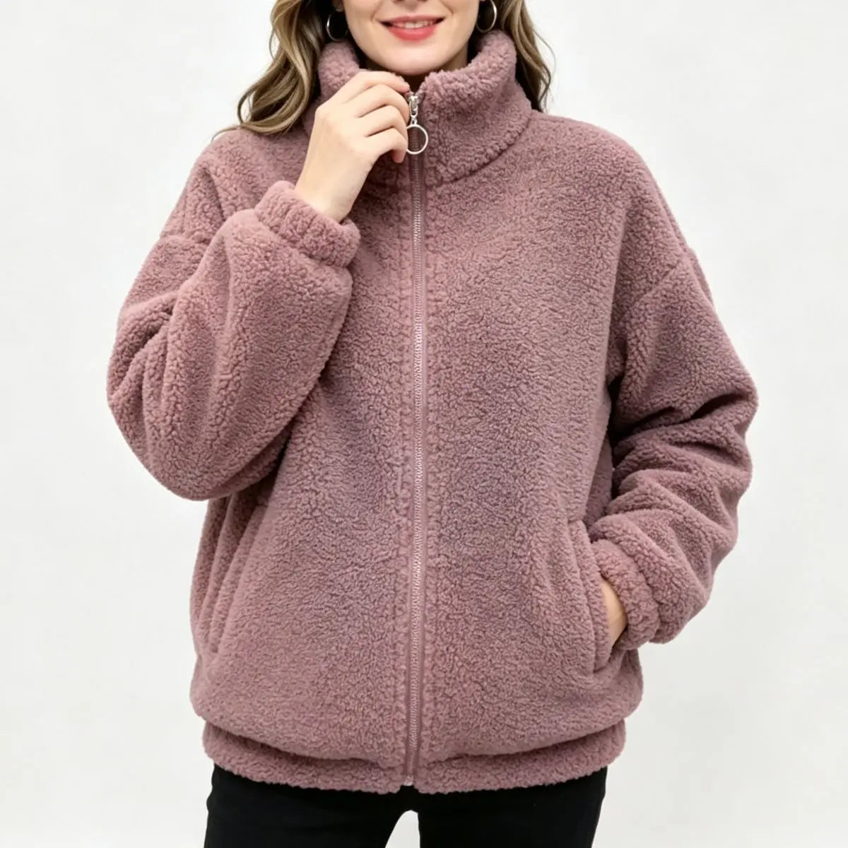 😍 U pola cijene! 【M-4XL】Zimska jakna od flisa, debela jakna s podstavom od umjetnog krzna (sherpa), topli prsluk.