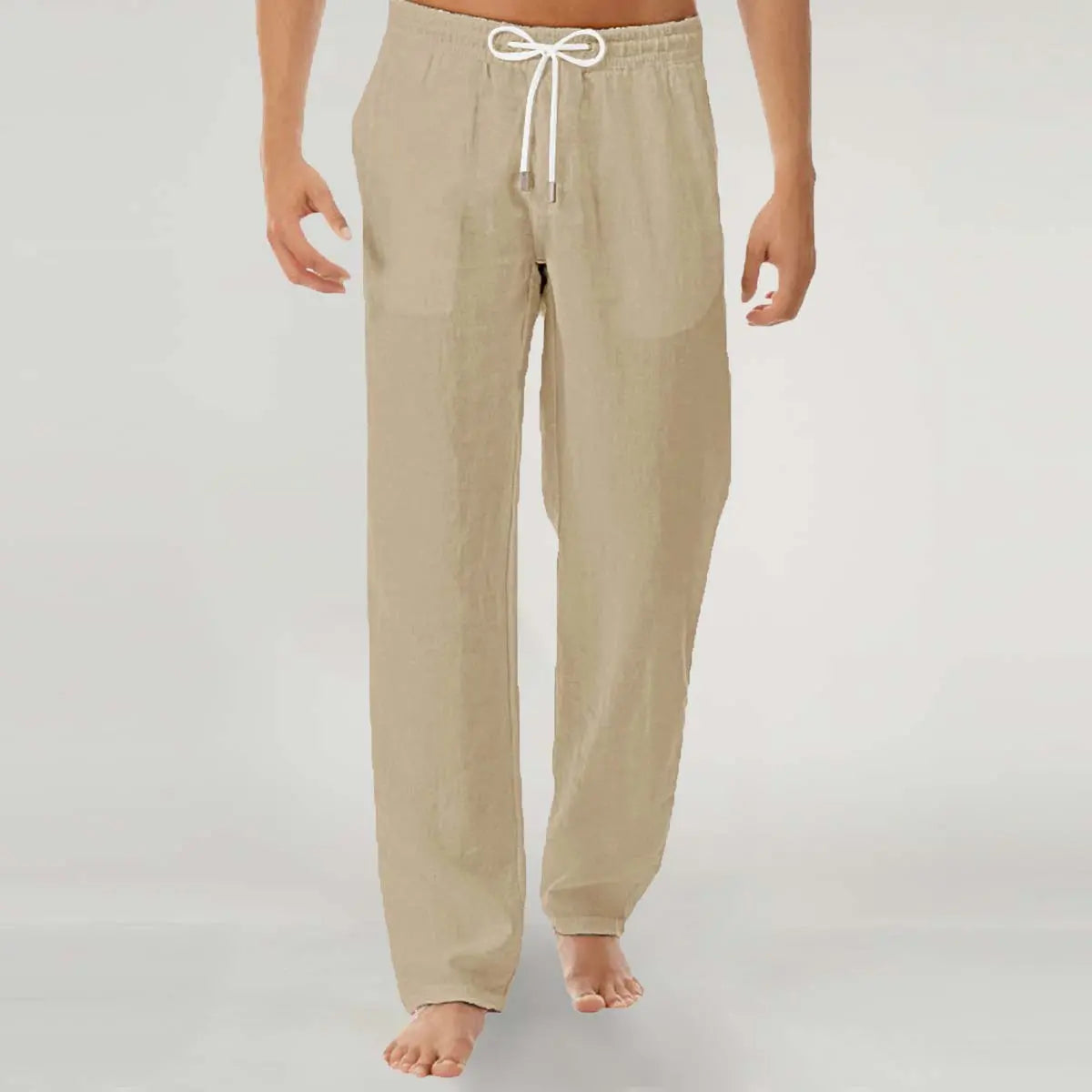 🔥🔥Pantalones casuales para hombre 2026 hechos de algodón y lino en un color liso