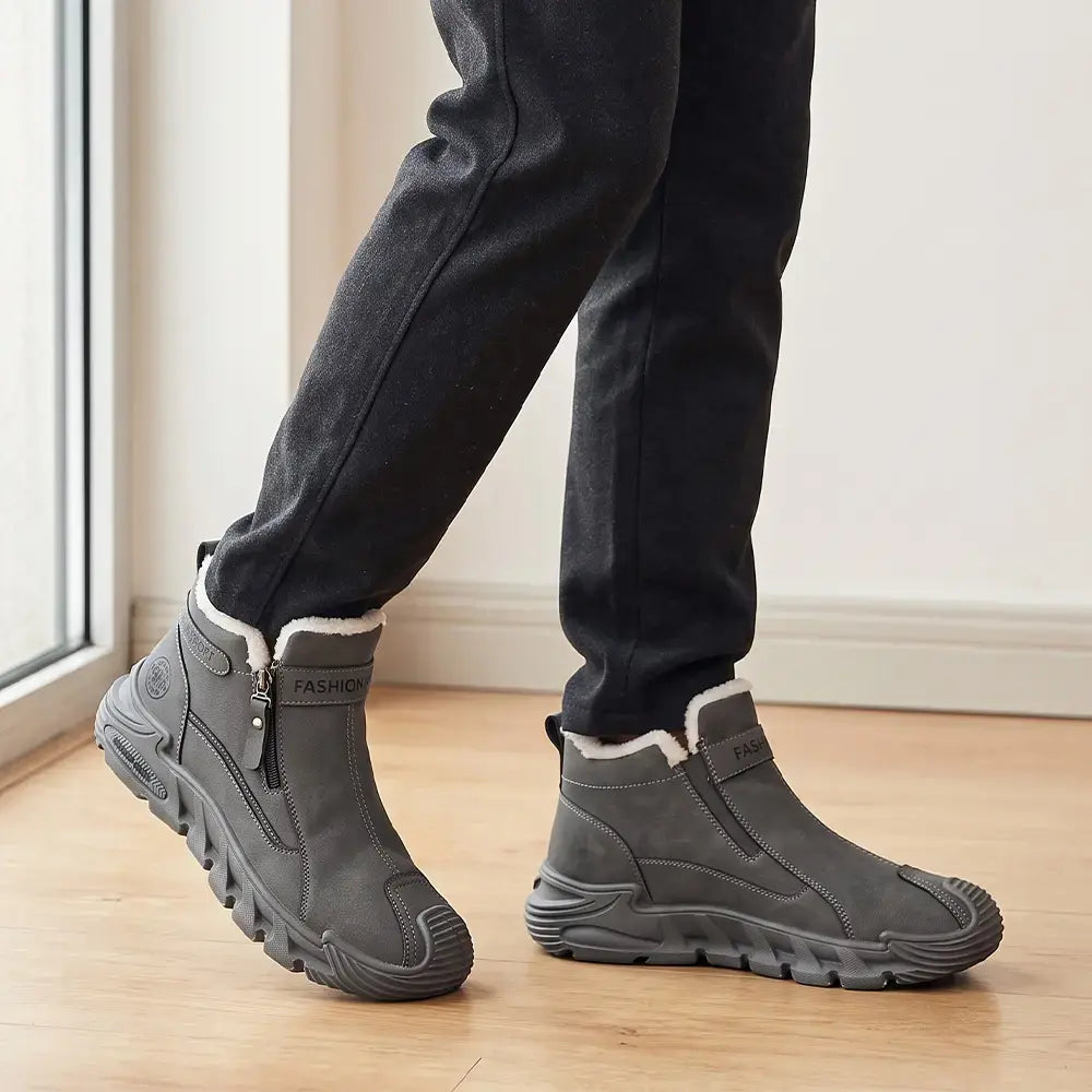 【39-44】Botas de invierno para hombre: botas tipo Martin de caña alta con aislamiento térmico; antideslizantes, duraderas, aptas para el trabajo y cálidas.