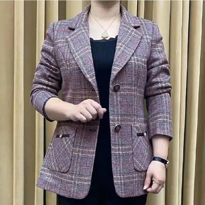 ✨🧥【M-4XL】Nueva chaqueta de traje con solapa de muesca para mujer de otoño e invierno