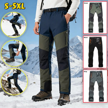 【S-5XL】Muške planinarske hlače, mekane, vodootporne, otporne na vjetar, prozračne, tople i debeli flis za sportove na otvorenom.