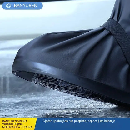 ☔ Vrhunska zaštita od kiše! Visoke vodootporne navlake za obuću (visina 40 cm)! Debeli potplat protiv klizanja · Izdržljiv PVC