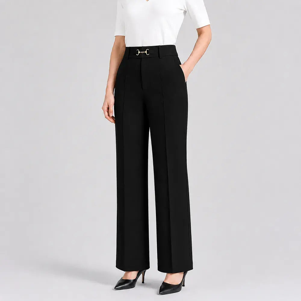 🔥【M-4XL】👖🎁 Nove visokokvalitetne hlače ravnog kroja; jednostavne, strukirane hlače visokog struka
