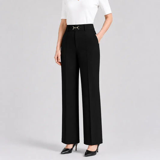 🔥【M-4XL】👖🎁 Nove visokokvalitetne hlače ravnog kroja; jednostavne, strukirane hlače visokog struka