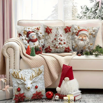 🎅🎄Jastučnice s božićnom tematikom, jastučnice za ugodnu atmosferu [set od 4 dijela]