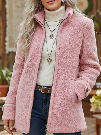 🛒【S-3XL】Ženska ležerna jakna od janjeće vune s patentnim zatvaračem