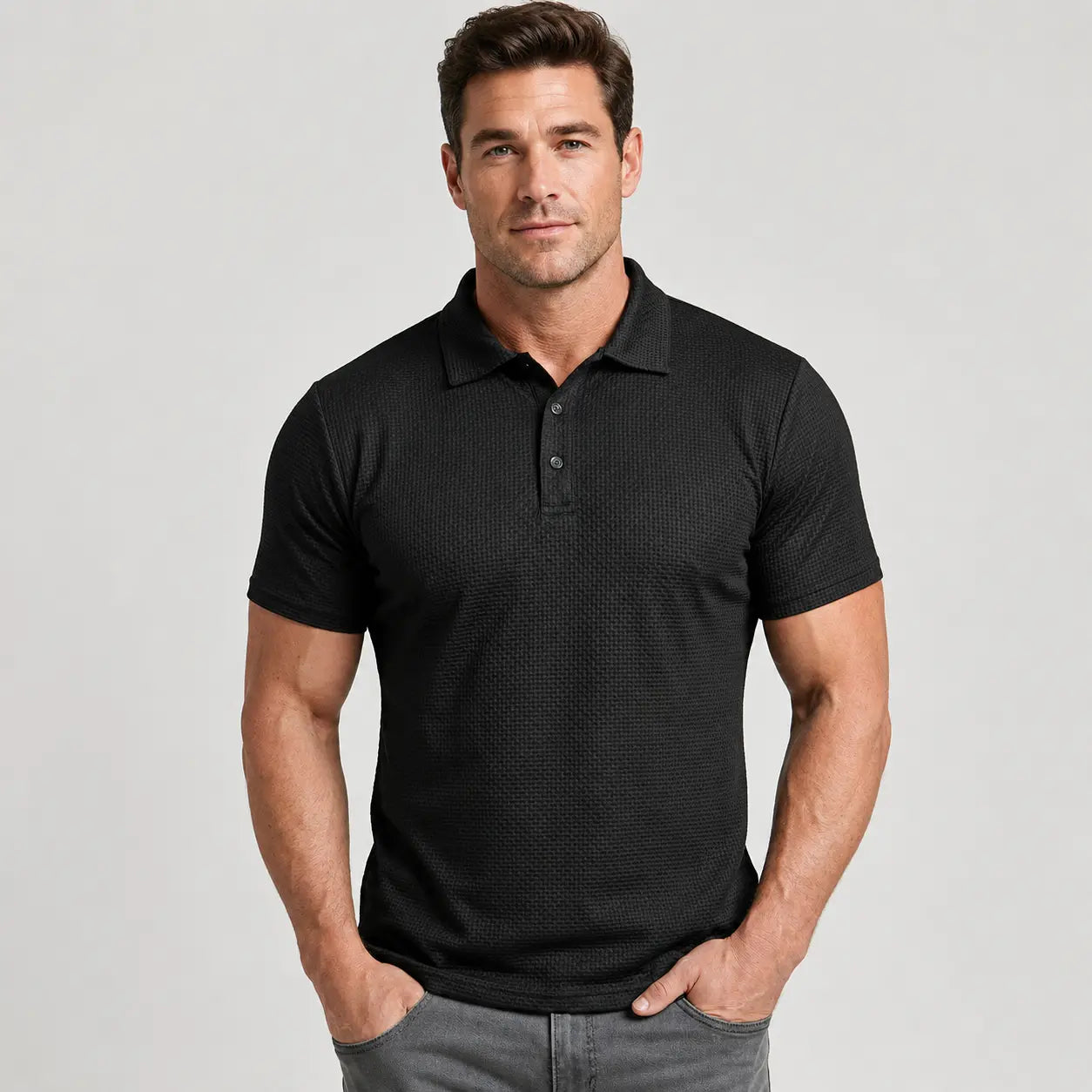 【M-6XL】❄️Camiseta de manga corta de seda helada transpirable de alta gama y color liso para hombre