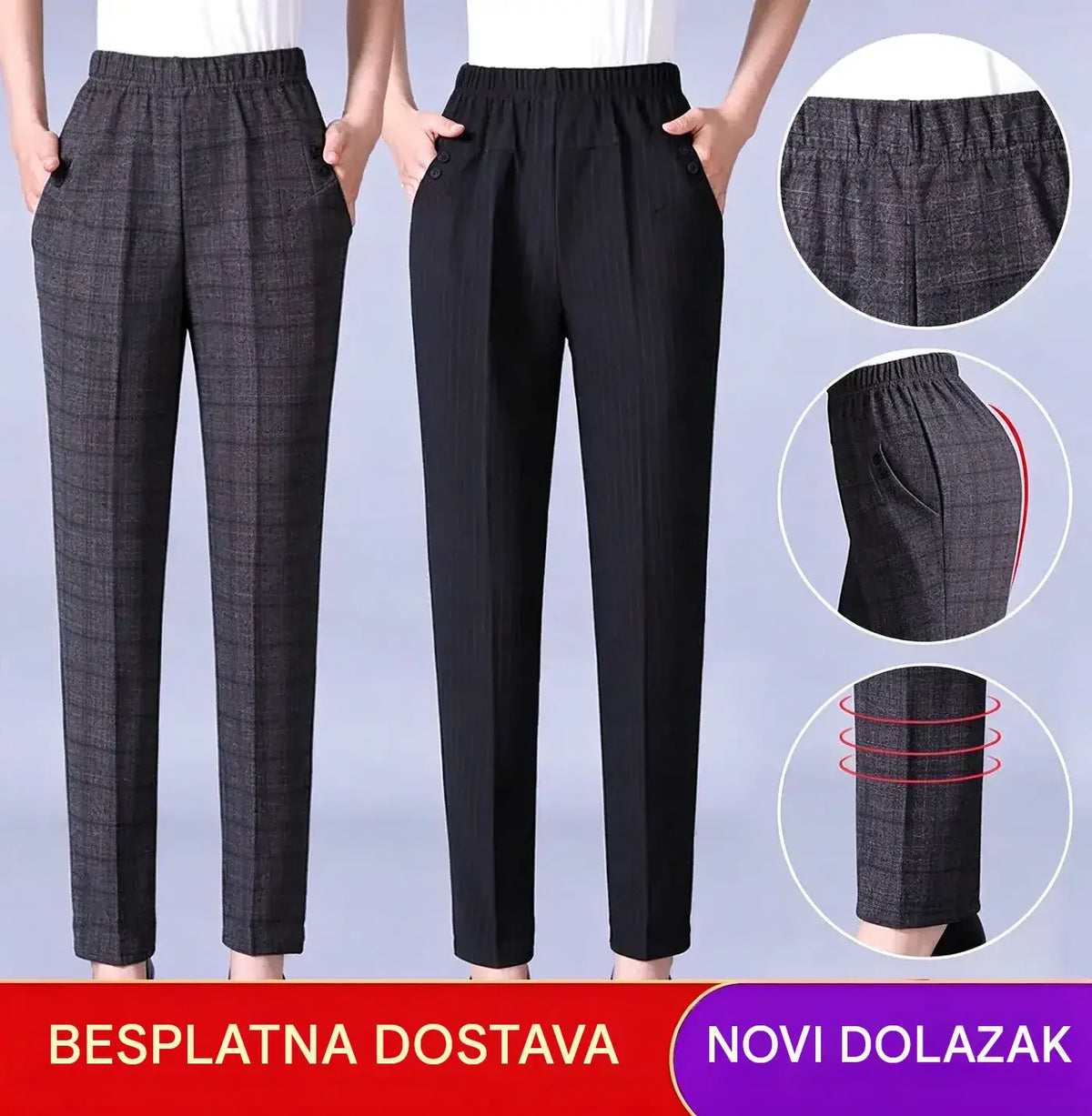 🏆【45–90 kg】👖👖 Nove ženske hlače za jesen/zimu – visoki struk, ravne nogavice i podstava od flisa