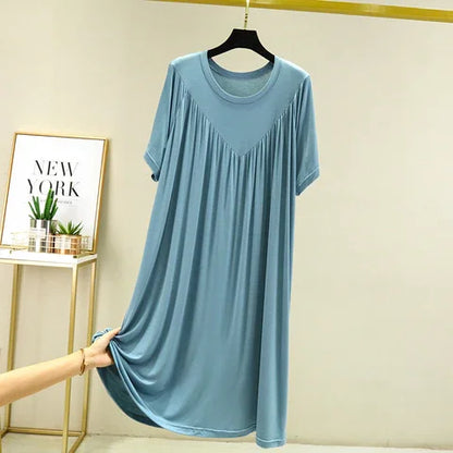 【S-4XL】【40-180 kg】Vestido de pijama de manga corta, suave y cómodo.