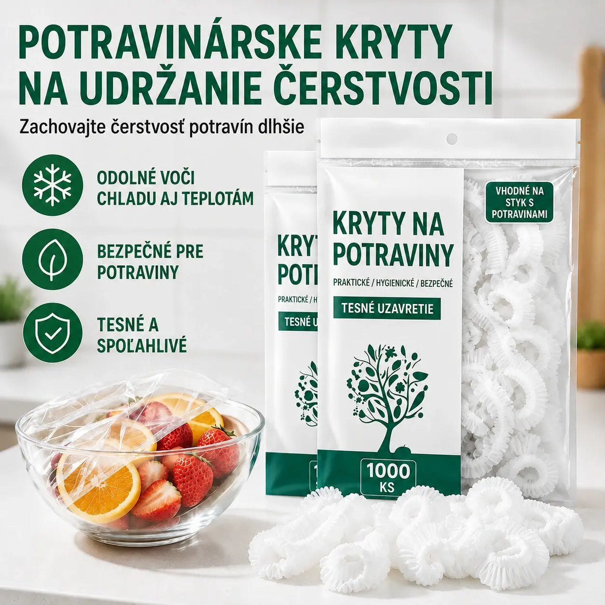 【50% ZĽAVA】500 ks opakovane použiteľných elastických obalov na potraviny z materiálu bezpečného pre styk s potravinami