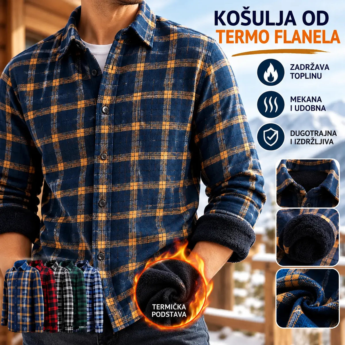 👔【L-5XL】Nova muška termo majica s obostranim plišem za jesen i zimu – moderna i svestrana.