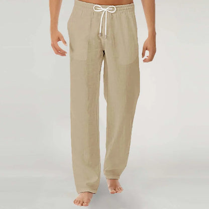 🔥🔥Pantalones casuales para hombre 2026 hechos de algodón y lino en un color liso