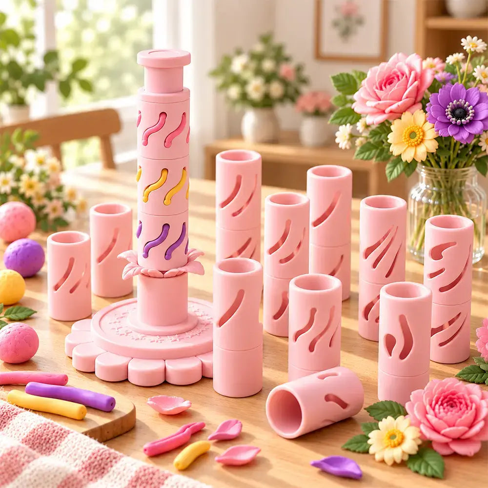 🌷Herramienta modular para crear flores en arcilla, con 9 moldes de modelado🎨