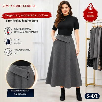 👗🎀【S-4XL】Vunena midi suknja, jesen/zima