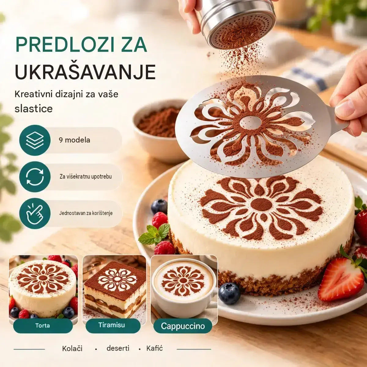 ☕ Šablona od nehrđajućeg čelika za latte art