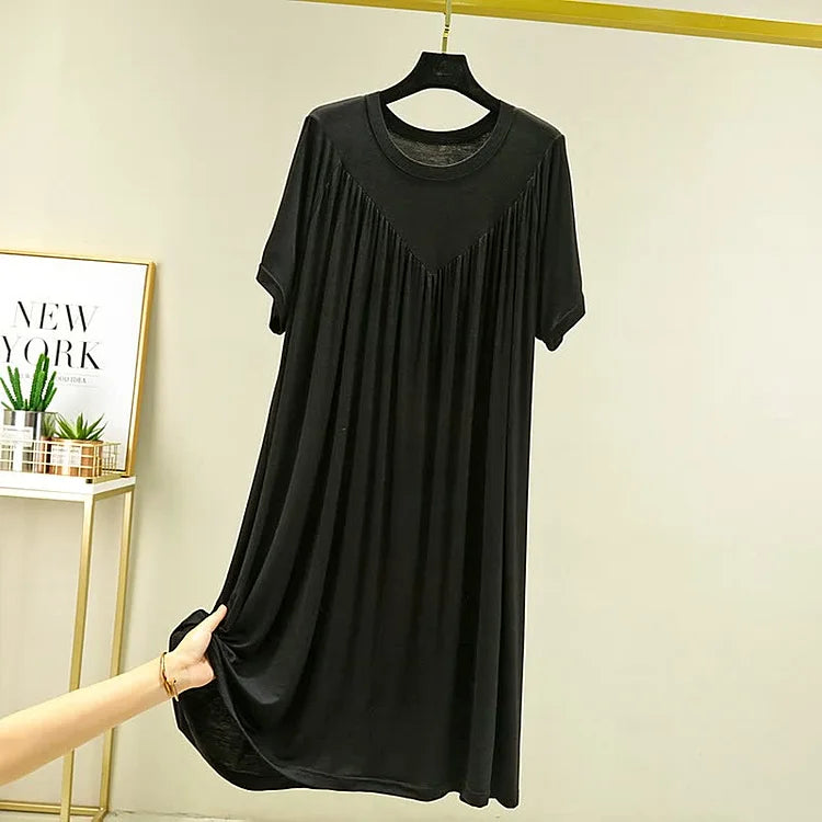 【S-4XL】【40-180 kg】Vestido de pijama de manga corta, suave y cómodo.