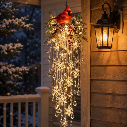 🔥 50% POPUSTA DANAS 🎅 Božićna viseća pahuljica i kristalna LED lampa | Čarobni sjaj za verandu ✨