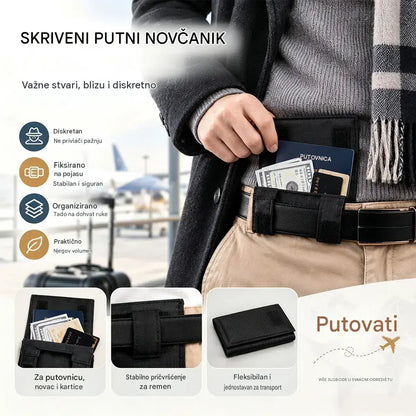 👝✨ Mala putna torbica oko struka za muškarce i žene | Kompaktna torbica za putovnicu, novac, kartice i dokumente