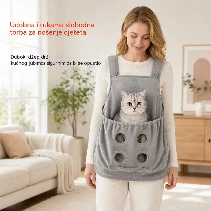 🐈 Pregača za kućne ljubimce protiv dlačica (s otvorima za noge), savršena za maženje vaše mačke🥻