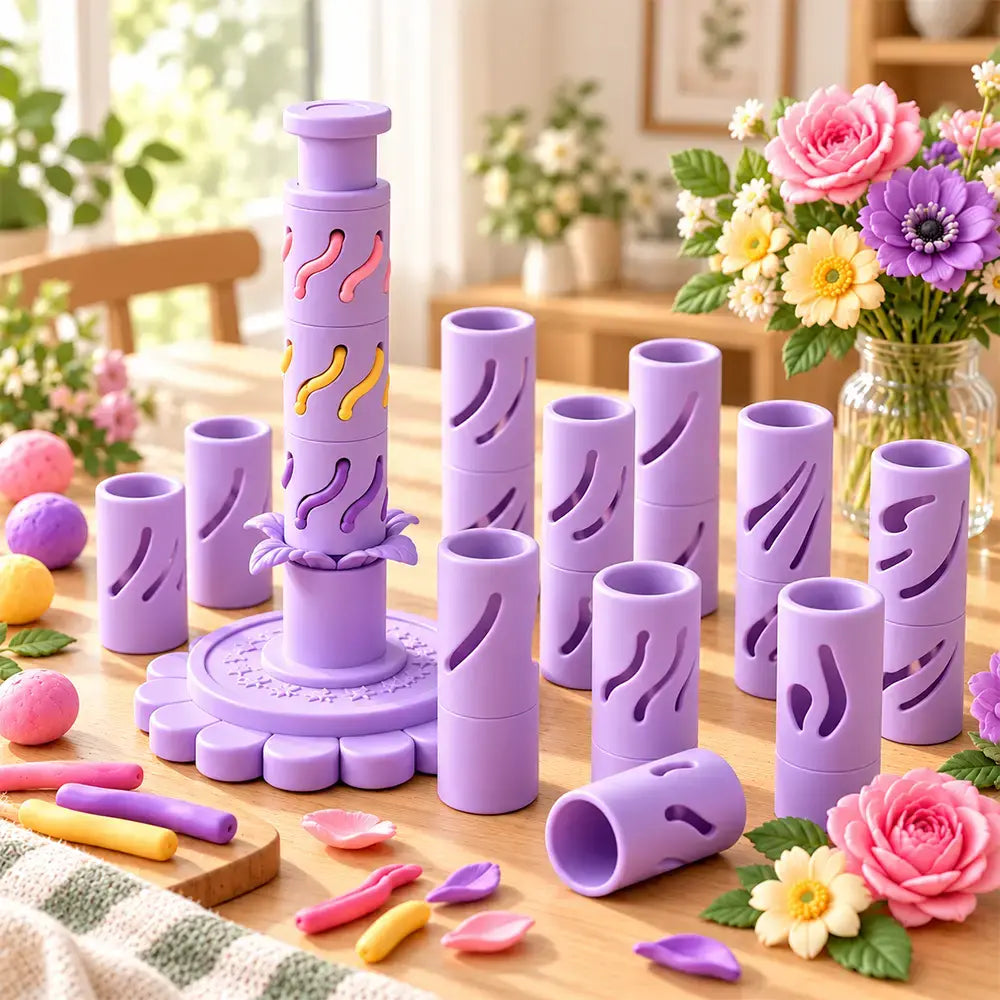 🌷Herramienta modular para crear flores en arcilla, con 9 moldes de modelado🎨