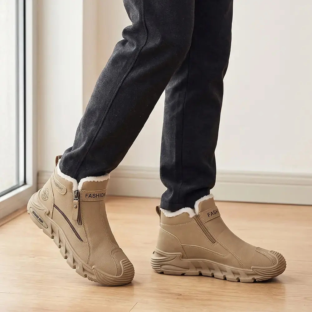【39-44】Botas de invierno para hombre: botas tipo Martin de caña alta con aislamiento térmico; antideslizantes, duraderas, aptas para el trabajo y cálidas.