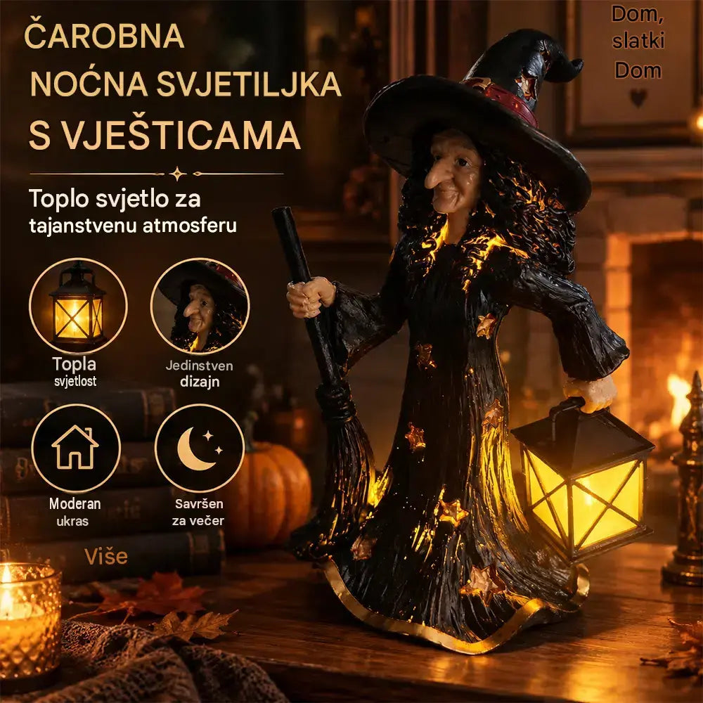 🧙✨Ukrasna noćna lampa „Zvjezdana vještica”