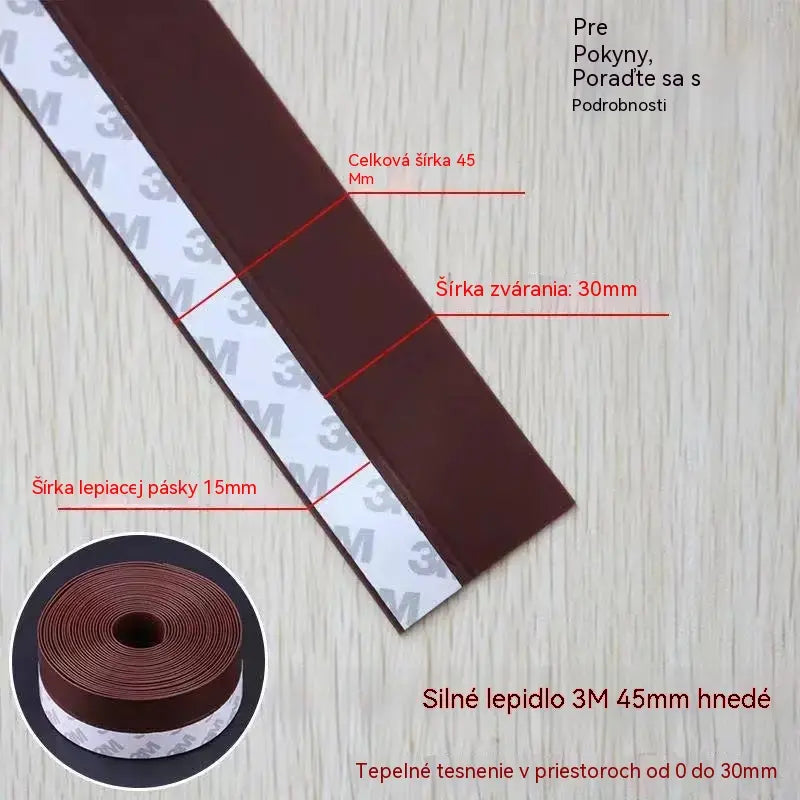 🚪 【5M】PVC tesniaca lišta na spodnú časť dverí – ochrana proti prachu a prievanu
