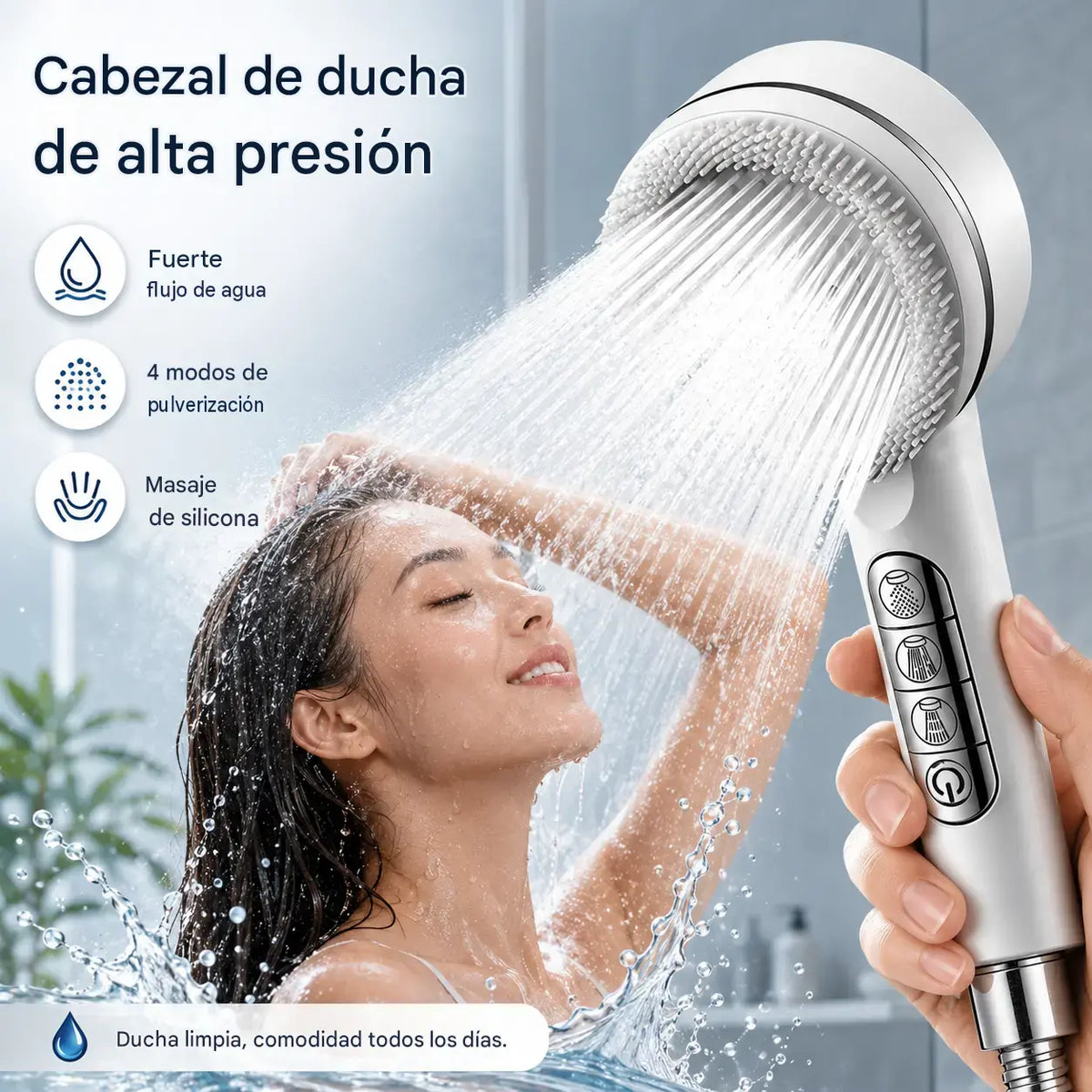 🚿🛁 Potente cabezal de ducha, juego de cabezal de ducha para el baño