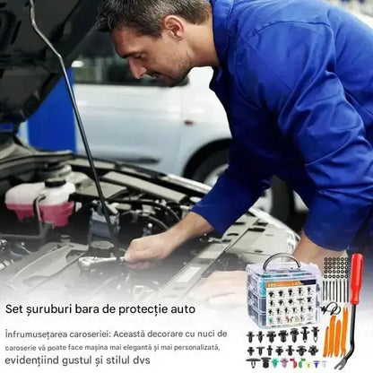 🔥🔥【680 dijelova + alati od 6 inča + set od četiri dijela + spužvasta podloga + vezica】🧰🛠️Set plastičnih kopči za automobilske ekspanzijske vijke