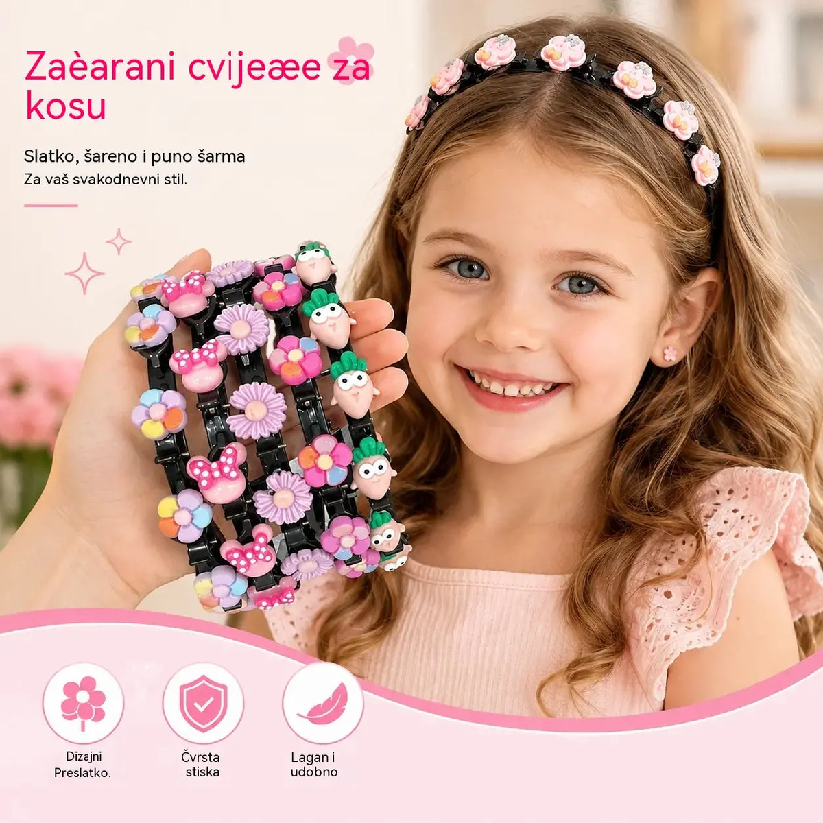 👑【5 komada】Štapići, kopče i pletene vrpce za djevojčice