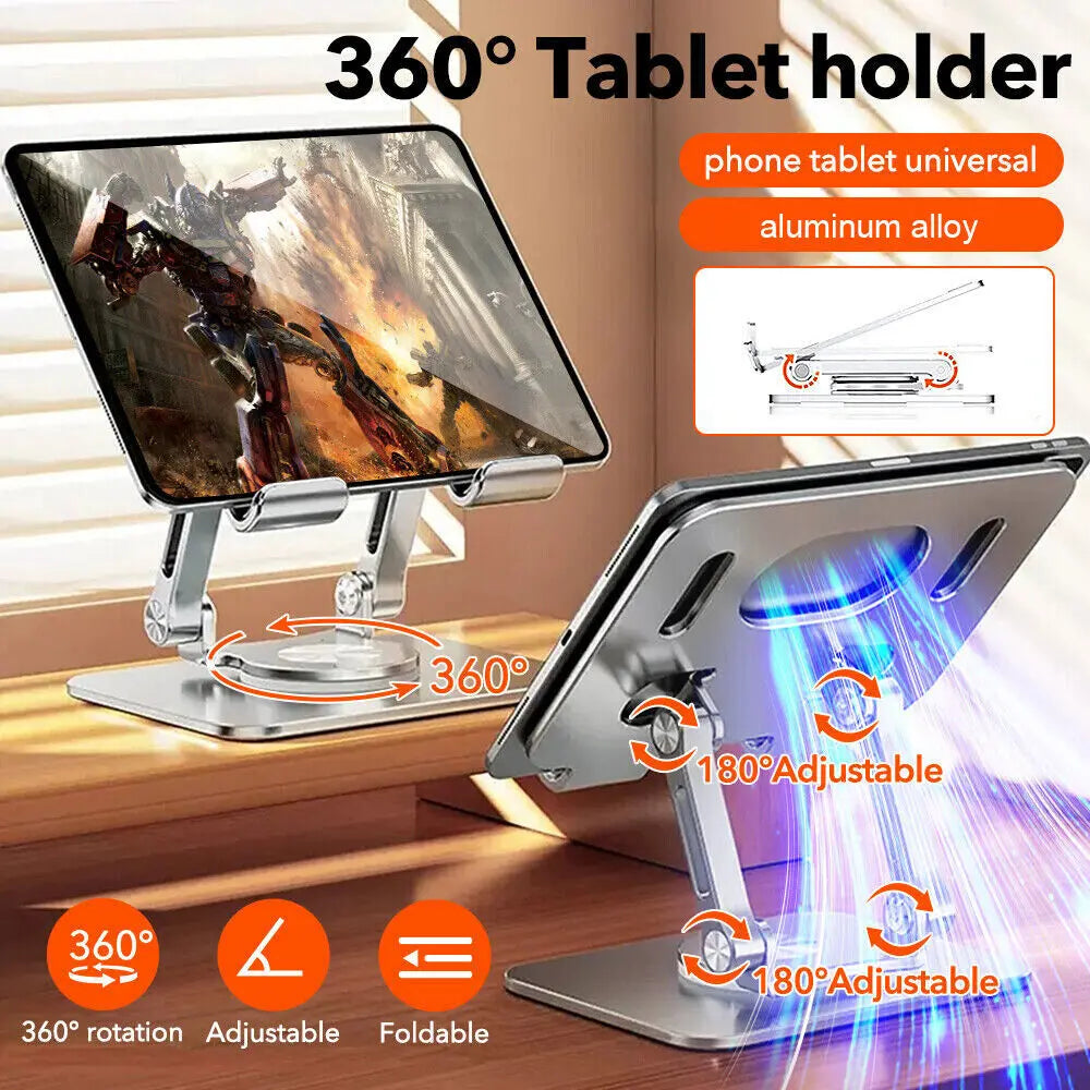 💥💻【Plaćanje pouzećem】Stalak za prijenosno računalo, rotirajući stalak od aluminijske legure. Slobodna rotacija od 360°, velika nosivost, neklizajući.