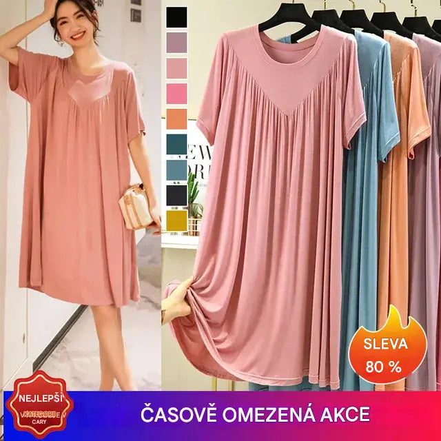 【S-4XL】【40-180 kg】Vestido de pijama de manga corta, suave y cómodo.