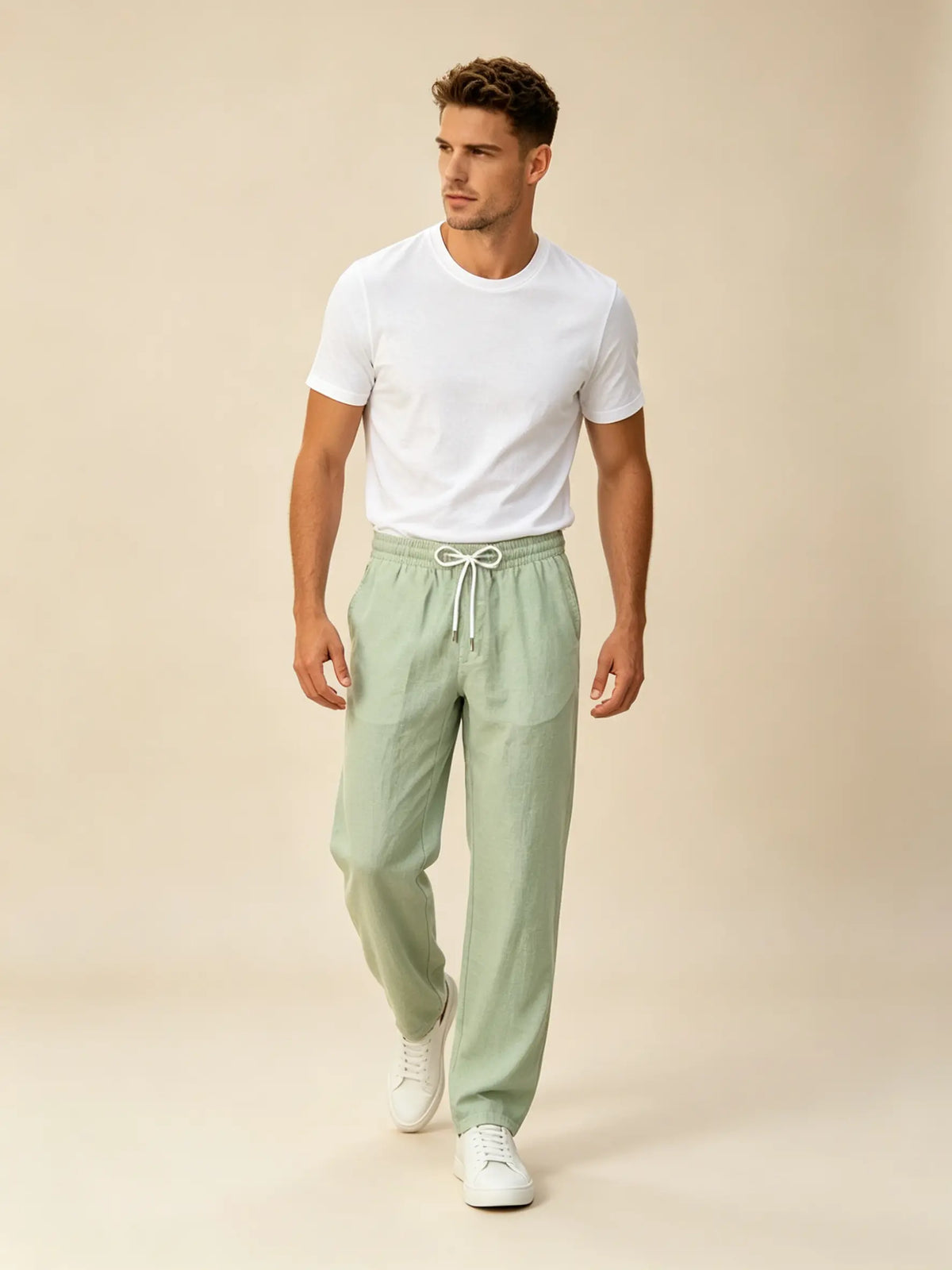 🔥🔥Pantalones casuales para hombre 2026 hechos de algodón y lino en un color liso