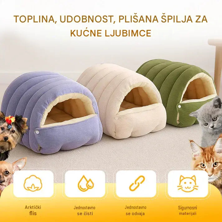 🐾🛏️✨【1-pakiranje】Topli plišani krevet za kućne ljubimce - udoban i mekan, pogodan za mačke i pse.