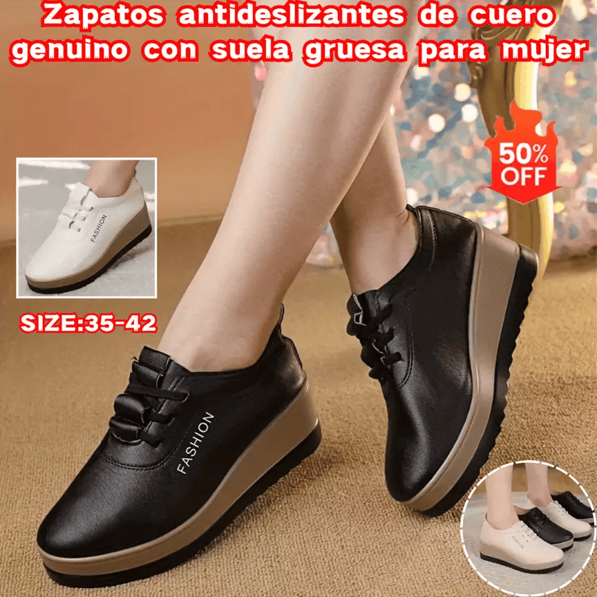 50%OFF🔥【35-42】Dámske kožené topánky s hrubou podrážkou, nový módny trend na jeseň
