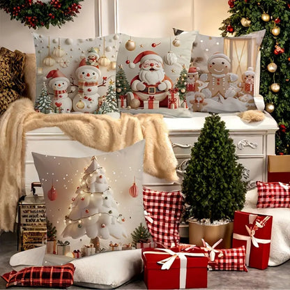 🎅🎄Jastučnice s božićnom tematikom, jastučnice za ugodnu atmosferu [set od 4 dijela]