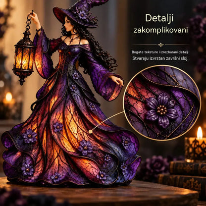🧙‍♀️ Figurica vještice za Noć vještica u gotičkom stilu (s LED lampionom) 🧙‍♀️