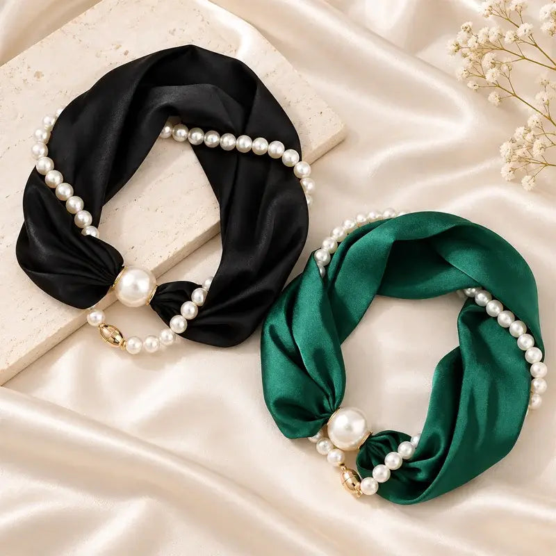 ✨ 2-u-1 biserna ogrlica i magnetski šal! Brzo magnetsko pričvršćivanje · Uklonjivi dizajn · Francuska elegancija i svestran stil! Posebna ponuda 1+1 gratis!