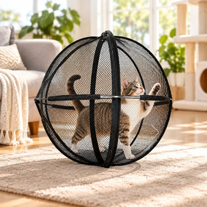 🐱 Sklopivi sferni šator s prozračnom mrežicom za mačke · Zaštita od 360° · Siguran prostor za igru u zatvorenom i na otvorenom!
