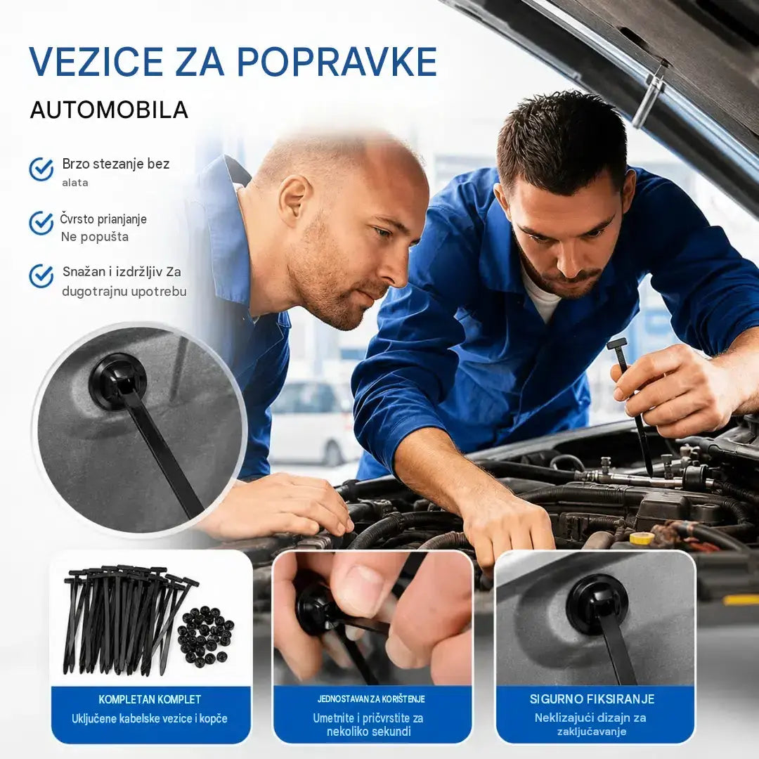 🔧🚗【70 komada】Univerzalna kopča za višenamjenske najlonske kabelske vezice