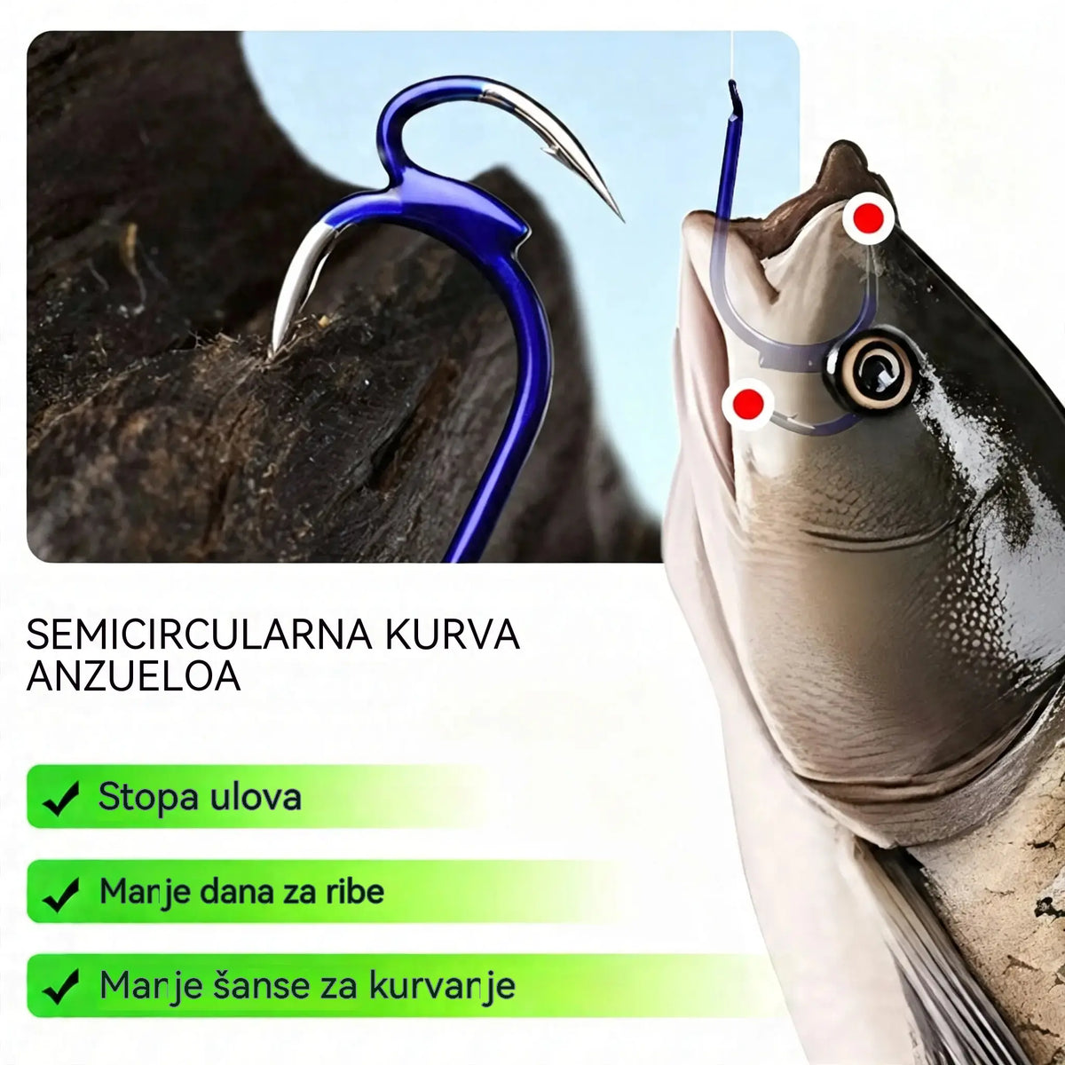 ❤️‍🔥 (20 komada) Ultra oštre klasične dvostruke udice za ribolov