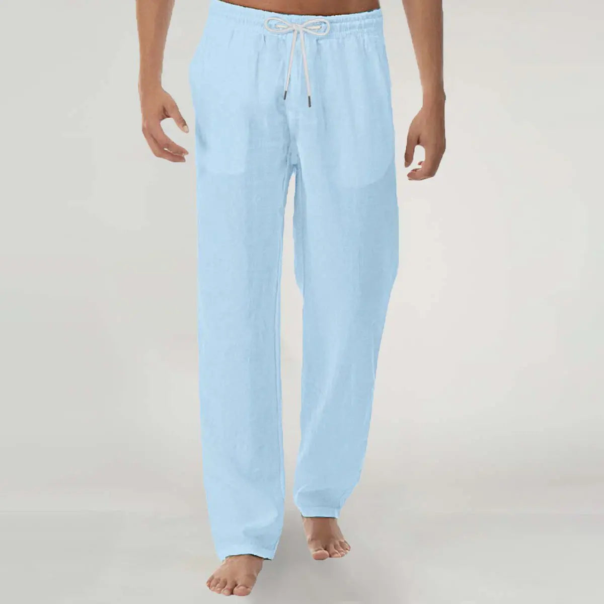 🔥🔥Pantalones casuales para hombre 2026 hechos de algodón y lino en un color liso
