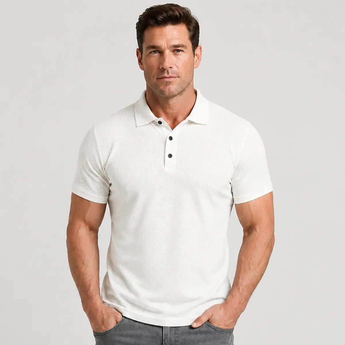 【M-6XL】❄️Camiseta de manga corta de seda helada transpirable de alta gama y color liso para hombre