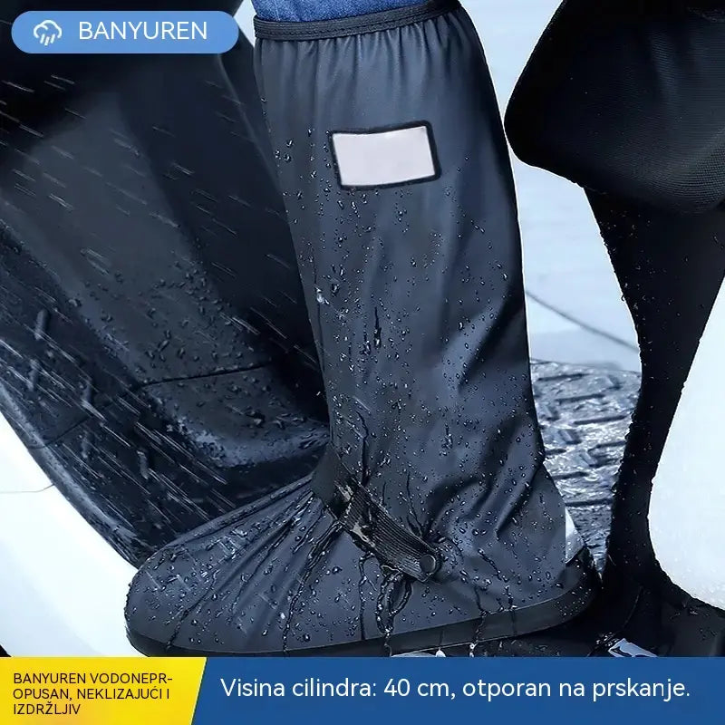 ☔ Vrhunska zaštita od kiše! Visoke vodootporne navlake za obuću (visina 40 cm)! Debeli potplat protiv klizanja · Izdržljiv PVC