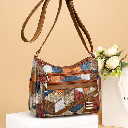 👜Bolso de hombro a juego de color de cuero suave de PU de nueva moda