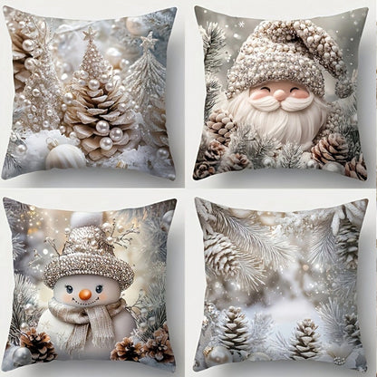 🎅🎄Jastučnice s božićnom tematikom, jastučnice za ugodnu atmosferu [set od 4 dijela]