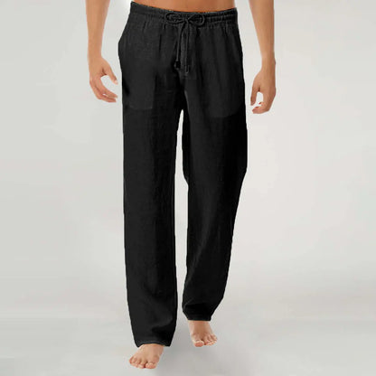 🔥🔥Pantalones casuales para hombre 2026 hechos de algodón y lino en un color liso