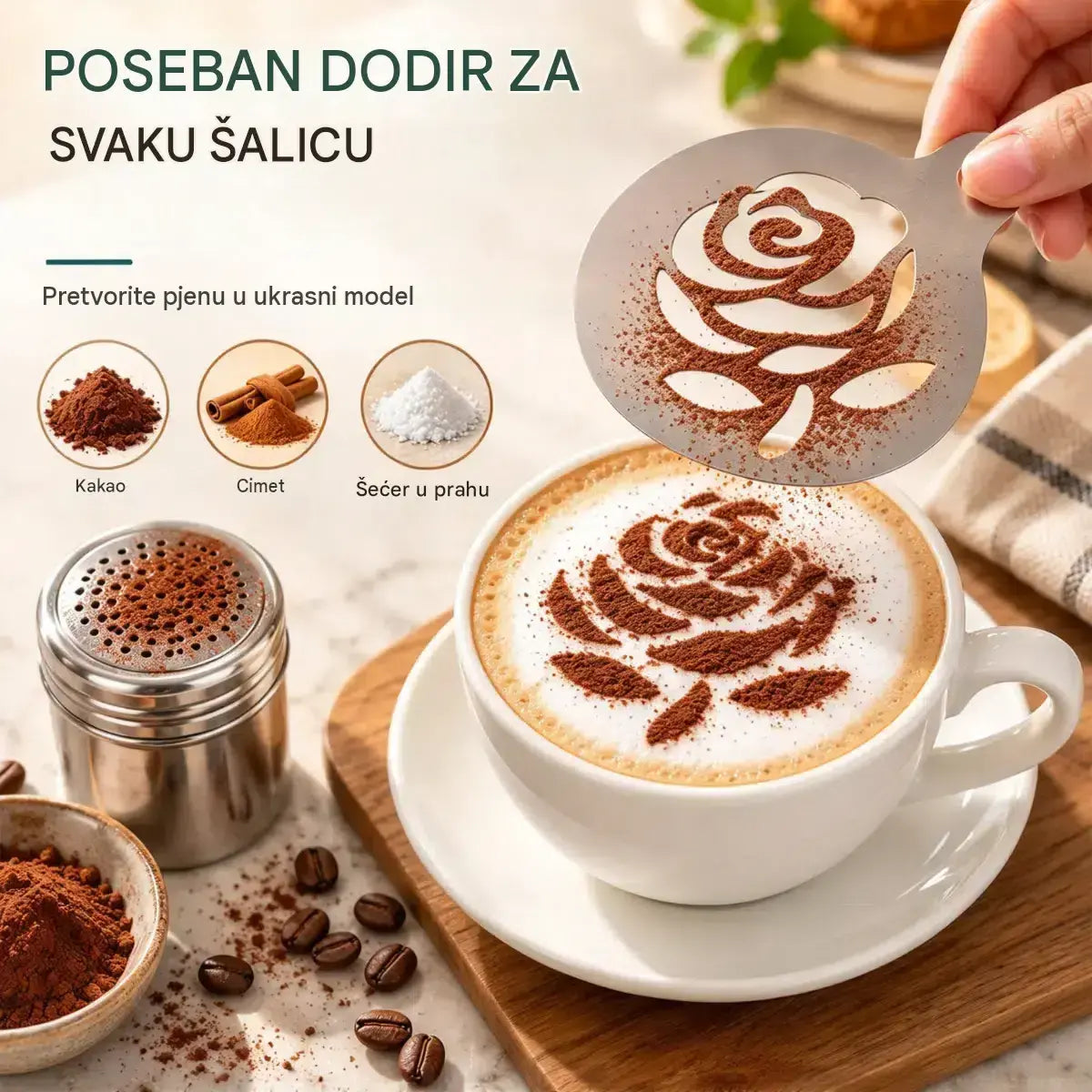 ☕ Šablona od nehrđajućeg čelika za latte art