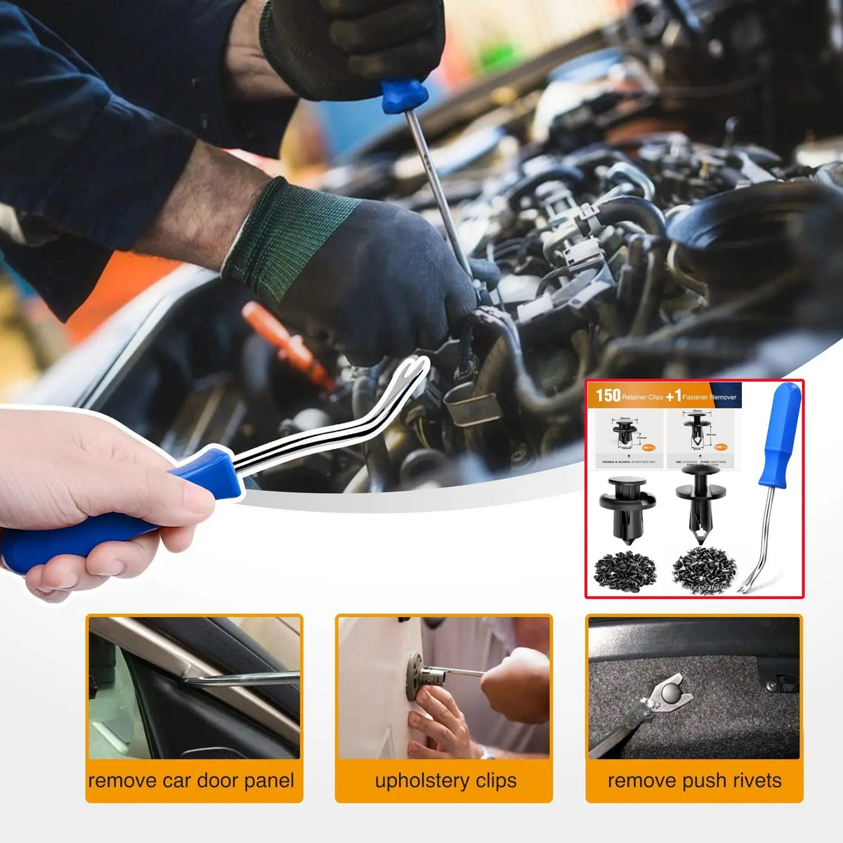 🧰🛠️【Set od 150 dijelova + kliješta】Set automobilskih ekspanzijskih vijaka i plastičnih pričvrsnih elemenata