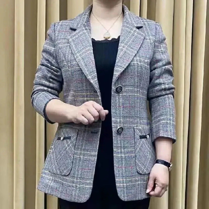 ✨🧥【M-4XL】Nueva chaqueta de traje con solapa de muesca para mujer de otoño e invierno